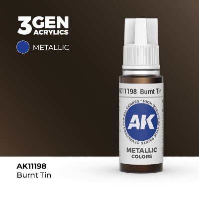 Акриловая краска BURNT TIN METALLIC - ЖЖЕНОЕ ОЛОВО МЕТАЛЛИК / INK АК-интерактив AK11198 детальное изображение Металлики и металлайзеры Модельная химия