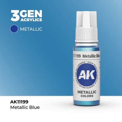 Акриловая краска METALLIC BLUE METALLIC - ГОЛУБОЙ МЕТАЛЛИК / INK АК-интерактив AK11199 детальное изображение Металлики и металлайзеры Модельная химия