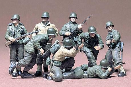 Сборная модель 1/35 Фигуры Пехота США (Западно-европейский театр военных действий) (8 фигур) Tamiya детальное изображение Фигуры 1/35 Фигуры