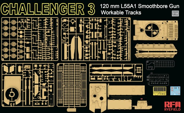Збірна модель 1/35 Танк Challenger 3 L55A1 з гладкоствольною зброєю калібру 120 мм RFM RM-5166 детальное изображение Бронетехника 1/35 Бронетехника
