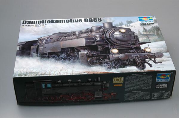 Збірна модель 1/35 Німецький локомотив Dampflokomotive BR86 Trumpeter 00217 детальное изображение Железная дорога 1/35 Железная дорога