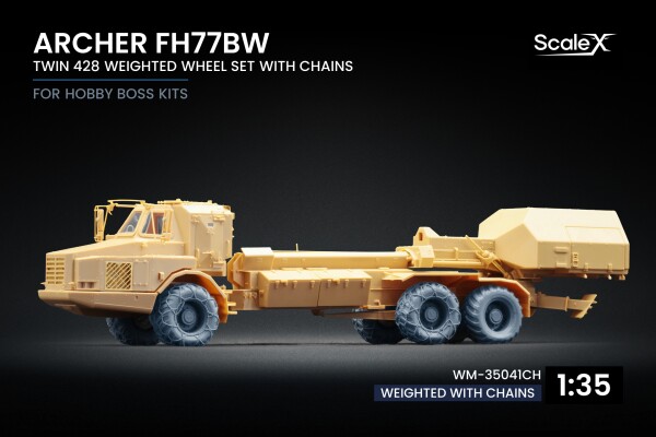 Набір коліс із ланцюгами Twin 482 для Archer FH77BW від HobbyBoss ScaleX WM-35041Ch детальное изображение Колёса Афтермаркет