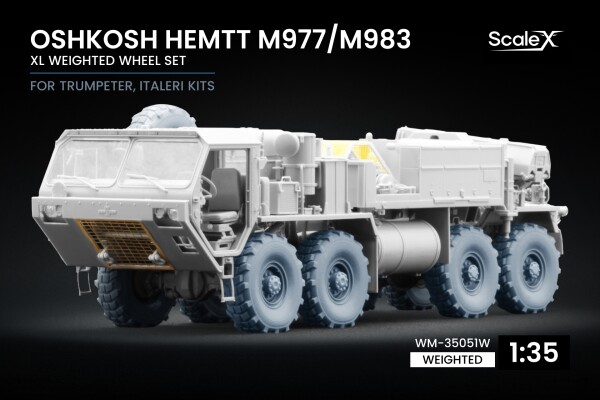 Набор колес (с деформацией) XL для Oshkosh HEMTT M977/M983 от Trumpeter, Italeri ScaleX WM-35051W детальное изображение Колёса Афтермаркет