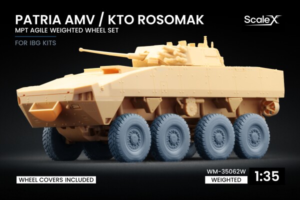Набор колес (с деформацией) MPT Agile для Patria AMV / KTO Rosomak от IBG ScaleX WM-35062W детальное изображение Колёса Афтермаркет