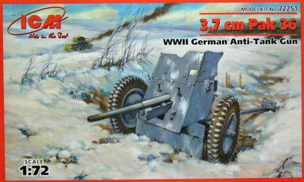 3,7 cm Pak 36 Німецька протитанкова гармата ІІ М.В. детальное изображение Артиллерия 1/72 Артиллерия