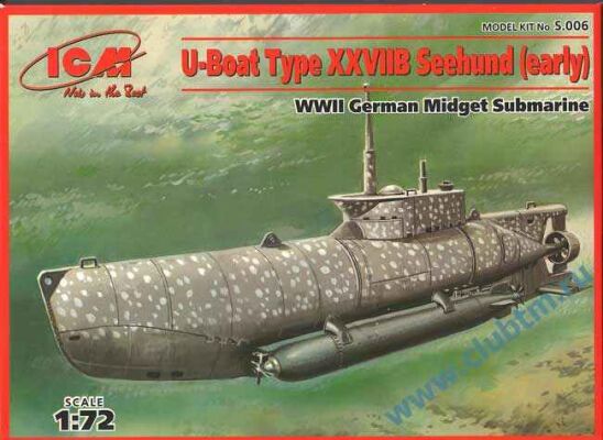 U-Boat Type XXVIIB “Seehund” (early) WWII German Midget Submarine детальное изображение Подводный флот Флот