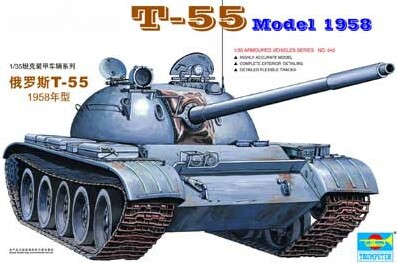 Scale model 1/35 Tank T-55 model 1958 Trumpeter 00342 детальное изображение Бронетехника 1/35 Бронетехника