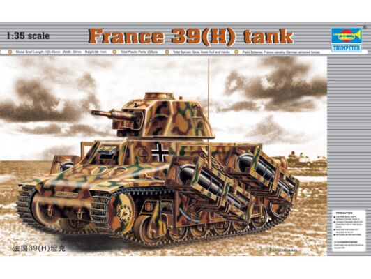 Сборная модель 1/35 Французкий танк 39(H) SA 38 37-мм пушкой Трумпетер 00352 детальное изображение Бронетехника 1/35 Бронетехника