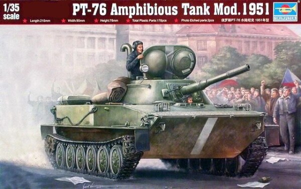 Збірна модель 1/35 Танк-амфібія ПТ-76 мод. 1951 г. Trumpeter 00379 детальное изображение Бронетехника 1/35 Бронетехника