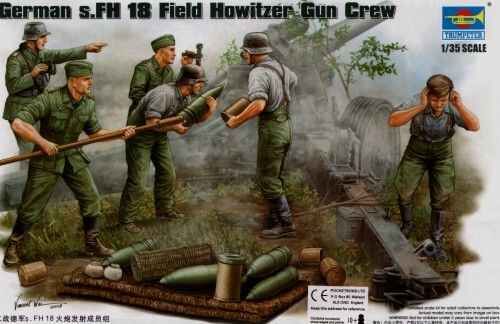 Збірна модель німецький s.FH 18 Field Howitzer Gun Crew детальное изображение Фигуры 1/35 Фигуры