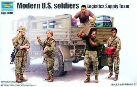 Сборная модель фигур современных солдат США – Группа материально-технического обеспечения. детальное изображение Фигуры 1/35 Фигуры