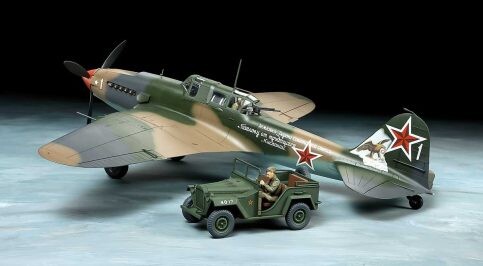 Scale model 1/48 Airplane &quot;Ilyushin&quot; IL-2 Sturmovik and GAZ-67B Tamiya 25212 детальное изображение Самолеты 1/48 Самолеты