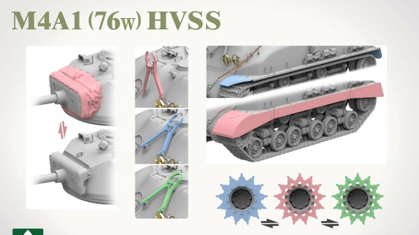 Збірна модель 1/35 Танк Шерман M4A1 76(w) HVSS Takom 2205 детальное изображение Бронетехника 1/35 Бронетехника