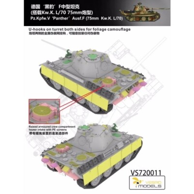 Збірна модель 1/72 Танк Panther 'F' Pz.Kpfw. V (75mm Kw.K. L/70) Vespid Models VS720011 детальное изображение Бронетехника 1/72 Бронетехника