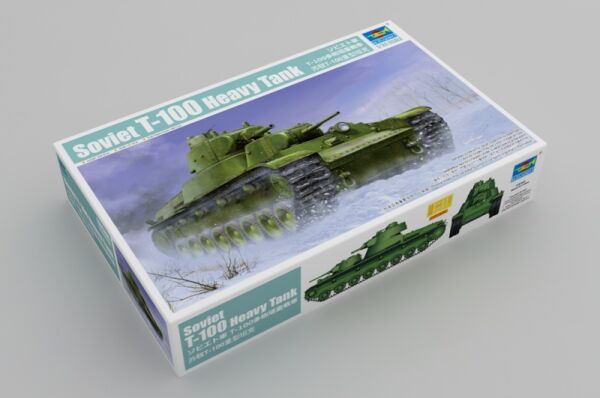 Збірна модель радянського важкого танка Т-100 детальное изображение Бронетехника 1/35 Бронетехника