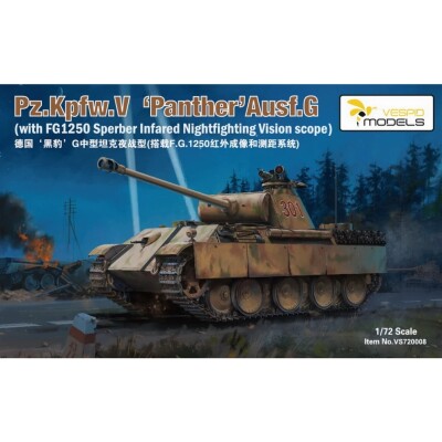 Збірна модель 1/72 Танк Pz.Kpfw.V Пантера Ausf.G (з інфрачервоним прожектором та прицілом F.G.1250) Vespid Models VS720008 детальное изображение Бронетехника 1/72 Бронетехника