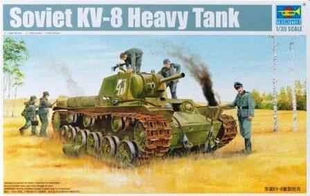 Сборная модель 1/35 Советский тяжелый танк КВ-8 Трумпетер детальное изображение Бронетехника 1/35 Бронетехника