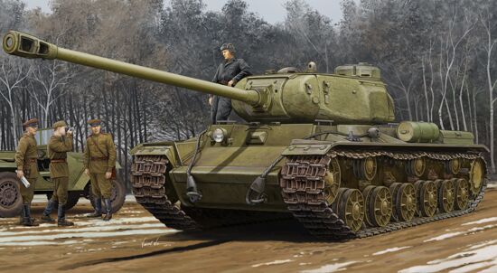 Збірна модель радянського важкого танка КВ-122 детальное изображение Бронетехника 1/35 Бронетехника