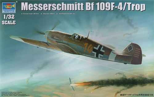 Сборная модель 1/32 Немецкий истребитель Messerschmitt Bf 109F-4/Trop Трумпетер 02293 детальное изображение Самолеты 1/32 Самолеты