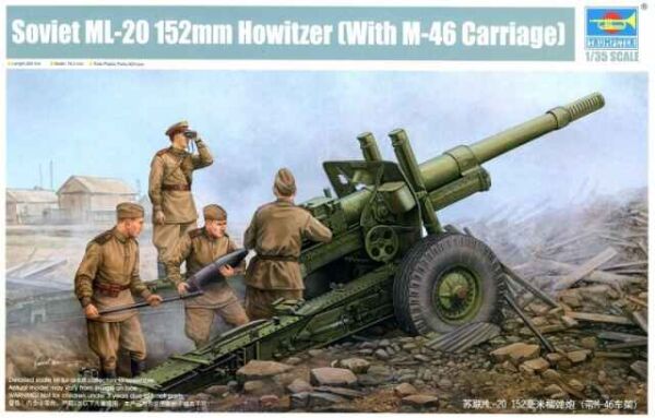 Збірна модель 1/35 Радянська гармата ML-20 152mm Howitzer (With M-46 Carriage) Trumpeter 02324 детальное изображение Артиллерия 1/35 Артиллерия