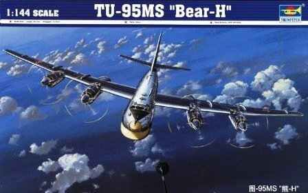 Сборная модель 1/144 ТУ-95MS &quot;Bear-H&quot; Трумпетер 03904 детальное изображение Самолеты 1/144 Самолеты