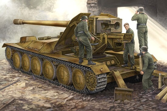 Сборная модель 1/35 Немецкая 128-мм самоходная артиллерийская установка PAK44 (KRUPP) Трумпетер 0552 детальное изображение Артиллерия 1/35 Артиллерия