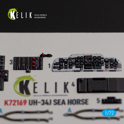 UH-34J SEA HORSE 3D декаль інтер'єр для комплекту Italeri 1/72 KELIK K72169 детальное изображение 3D Декали Афтермаркет