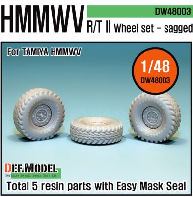 HMMWV RT/II Sagged Wheel set (for Tamiya 1/48) детальное изображение Смоляные колёса Афтермаркет