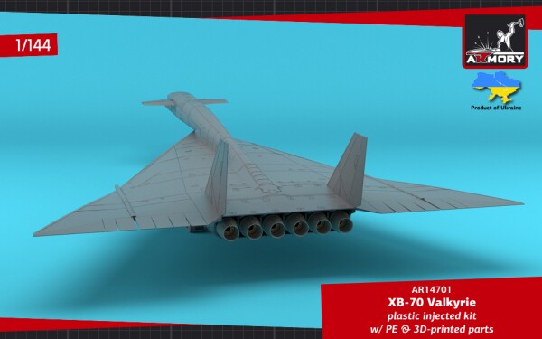 Сборная модель 1/144 Американский сверхзвуковой стратегический бомбардировщик XB-70 Валькирия детальное изображение Самолеты 1/144 Самолеты