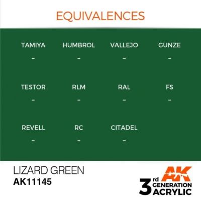 Acrylic paint LIZARD GREEN – STANDARD / LIZARD GREEN AK-interactive AK11145 детальное изображение General Color AK 3rd Generation