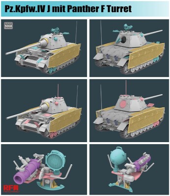 Збірна модель 1/35 Танк Pz.Kpfw.IV J із баштою Panther F Rye Field Model RM-5068 детальное изображение Бронетехника 1/35 Бронетехника