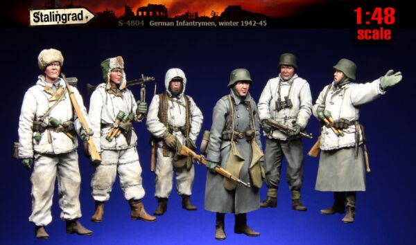 Немецкие пехотинцы, зима 1942-1945 детальное изображение Фигуры 1/48 Фигуры