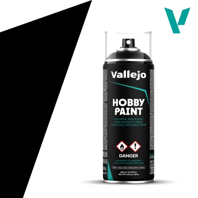 Фарба / Грунт Чорний (Black) Vallejo VAL 28012 детальное изображение Краска / грунт в аэрозоле Краски