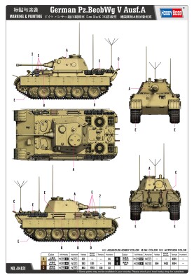 Збірна модель 1/48 Німецька Pz.BeobWg V Ausf.A HobbyBoss 84831 детальное изображение Бронетехника 1/48 Бронетехника