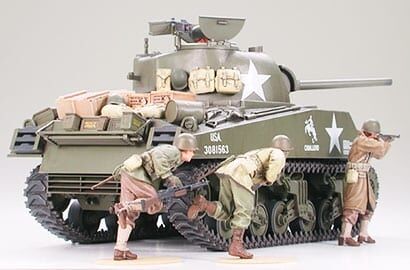Scale model 1/35 Tank M4A3 SHERMAN 75mm gun Tamiya 35250 детальное изображение Бронетехника 1/35 Бронетехника