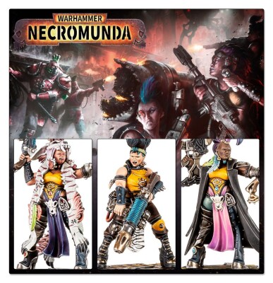 Игровой набор Warhammer - NECROMUNDA: ESCHER GANG MATRIARCHS &amp; PHYRR CATS детальное изображение Necromunda WARHAMMER 40,000