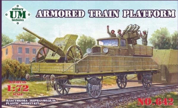Збірна модель 1/72 Платформа бронепоїзда UniModel MT642 детальное изображение Железная дорога 1/72 Железная дорога