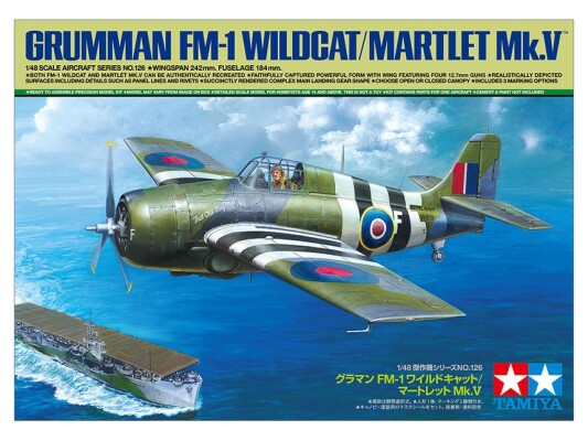 Збірна модель 1/48 Літак Grumman FM-1 Wildcat/Martlet Mk. V Tamiya 61126 детальное изображение Самолеты 1/48 Самолеты