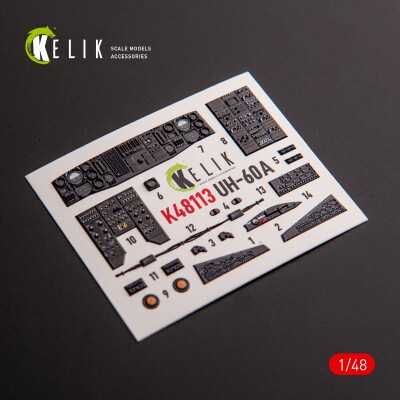 UH-60A Black Hawk - Type 1 3D декаль інтер'єр для комплекту ICM 1/48 KELIK K48113 детальное изображение 3D Декали Афтермаркет