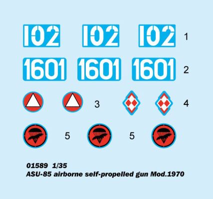 Сборная модель 1/35 Самоходная артиллерийская установка АСУ-85 (обр. 1970) Трумпетер 01589 детальное изображение Артиллерия 1/35 Артиллерия
