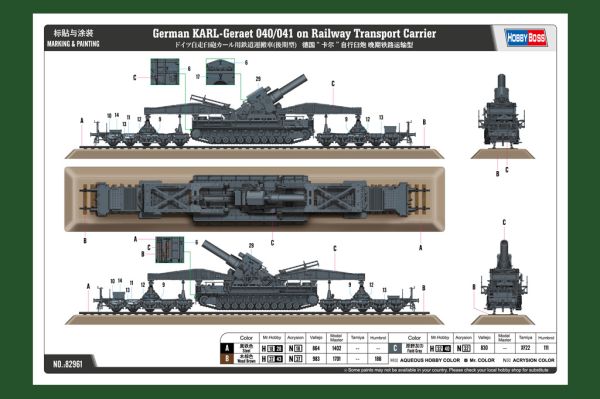 Збірна модель KARL-Geraet 040/041 на залізничній платформі детальное изображение Железная дорога 1/72 Железная дорога