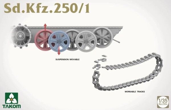 Збірна модель 1/35 Бронетранспортер Sd.Kfz.250/1 Takom 2184 детальное изображение Бронетехника 1/35 Бронетехника