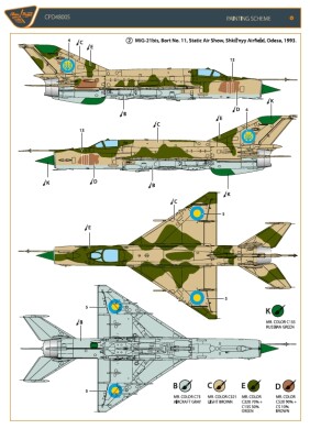 Декаль 1/48 МіГ-21 Повітряні сили України Clear Prop CPD48005 детальное изображение Декали Афтермаркет