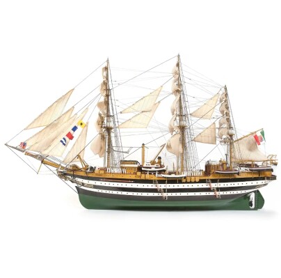 Збірна дерев'яна модель 1/100 Італійське парусне судно &quot;Amerigo Vespucci&quot; OcCre 15006 детальное изображение Корабли Модели из дерева