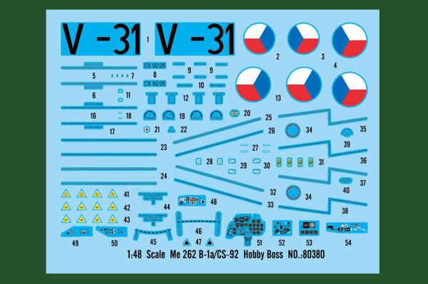 Сборная модель истребителя  Me 262 B-1a/CS-92 детальное изображение Самолеты 1/48 Самолеты