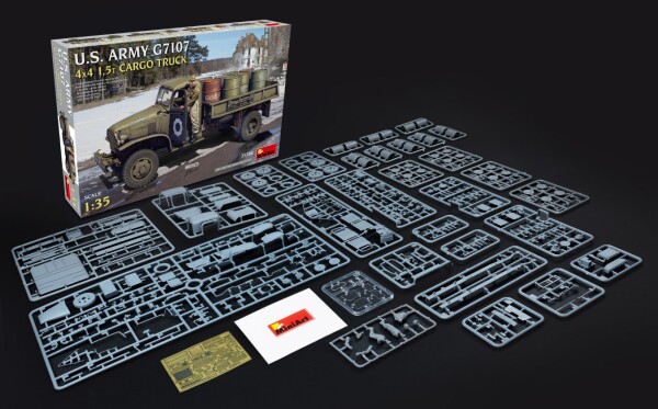 Збірна модель 1/35 Вантажівка США G7107 4x4 1,5 тонни MiniArt 35380 детальное изображение Автомобили 1/35 Автомобили