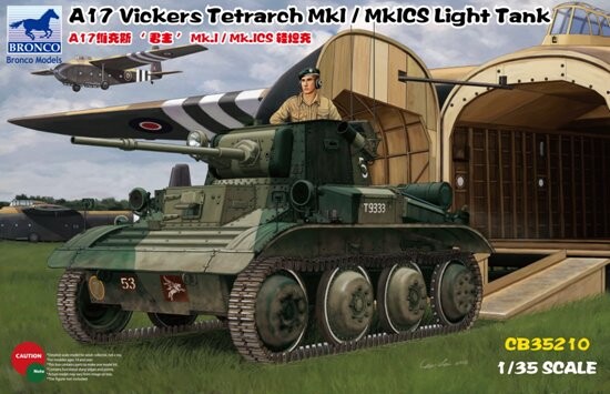 Сборная модель 1/35 Легкий танк A17 Vickers Tetrarch MkI/MkICS Бронко 35210 детальное изображение Бронетехника 1/35 Бронетехника