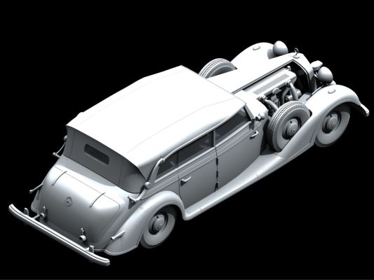 Typ 770K Tourenwagen Автомобіль німецького керівництва 2 Світової війни з піднятим тентом детальное изображение Автомобили 1/35 Автомобили