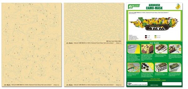 Airbrush CAMO-MASK for 1/35 St. Chamond French Heavy Tank Camo Scheme 1 детальное изображение Маски Афтермаркет