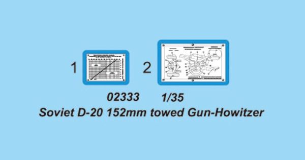 Збірна модель радянської 152-мм гармати-гаубиці Д-20 (Індекс ГРАУ - 52-П-546) детальное изображение Артиллерия 1/35 Артиллерия